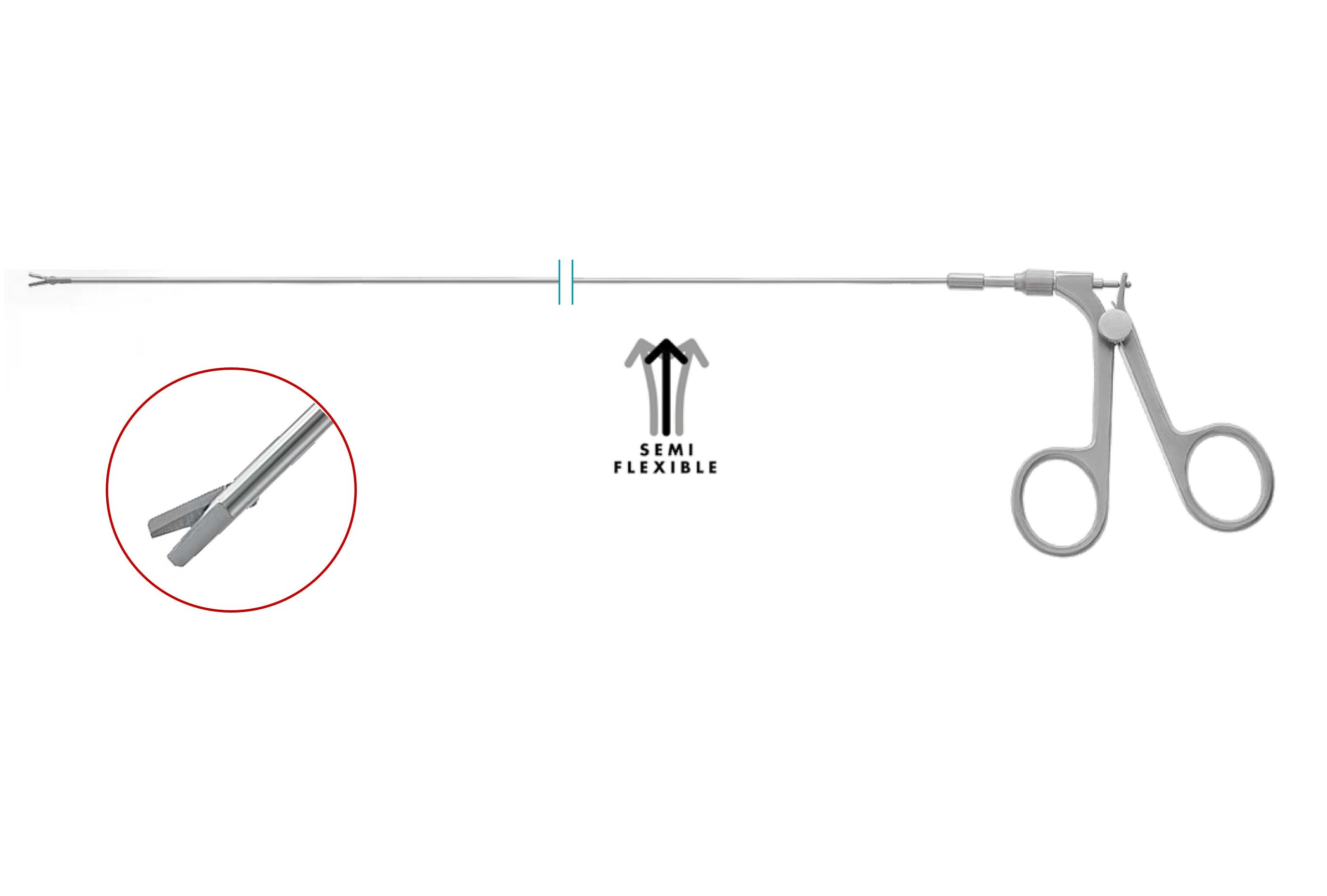 Ножницы эндоскопические, D5Ch (1.67мм), 280мм, полужесткие, с одной подвижной браншей, RZ