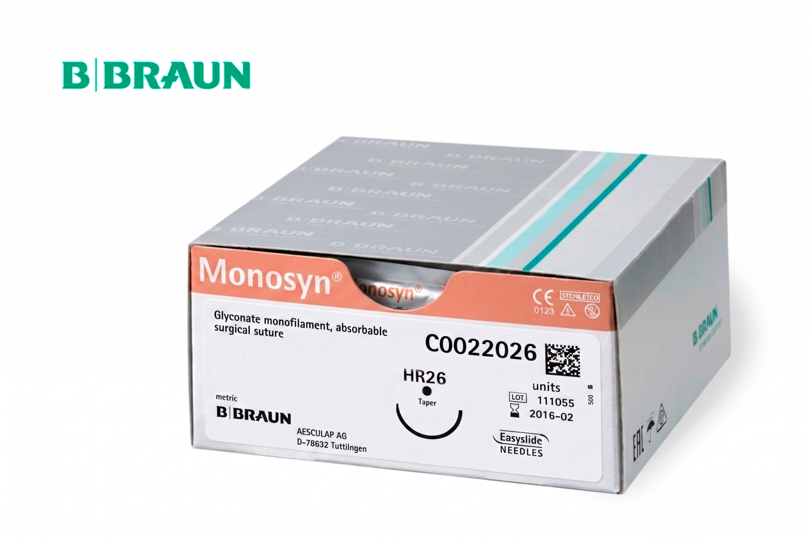 Моносин, мононить гликолид-е-капролактон, 2-0 (3), ОР, 3/8, 30мм, 70см, B.BRAUN, C2023436