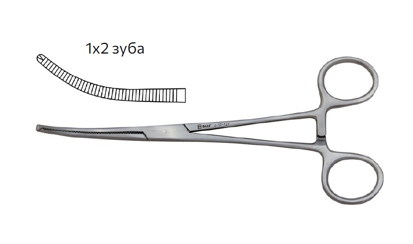 Зажим гемостатический ROCHESTER OCHSNER, 1х2 зуба, BALF