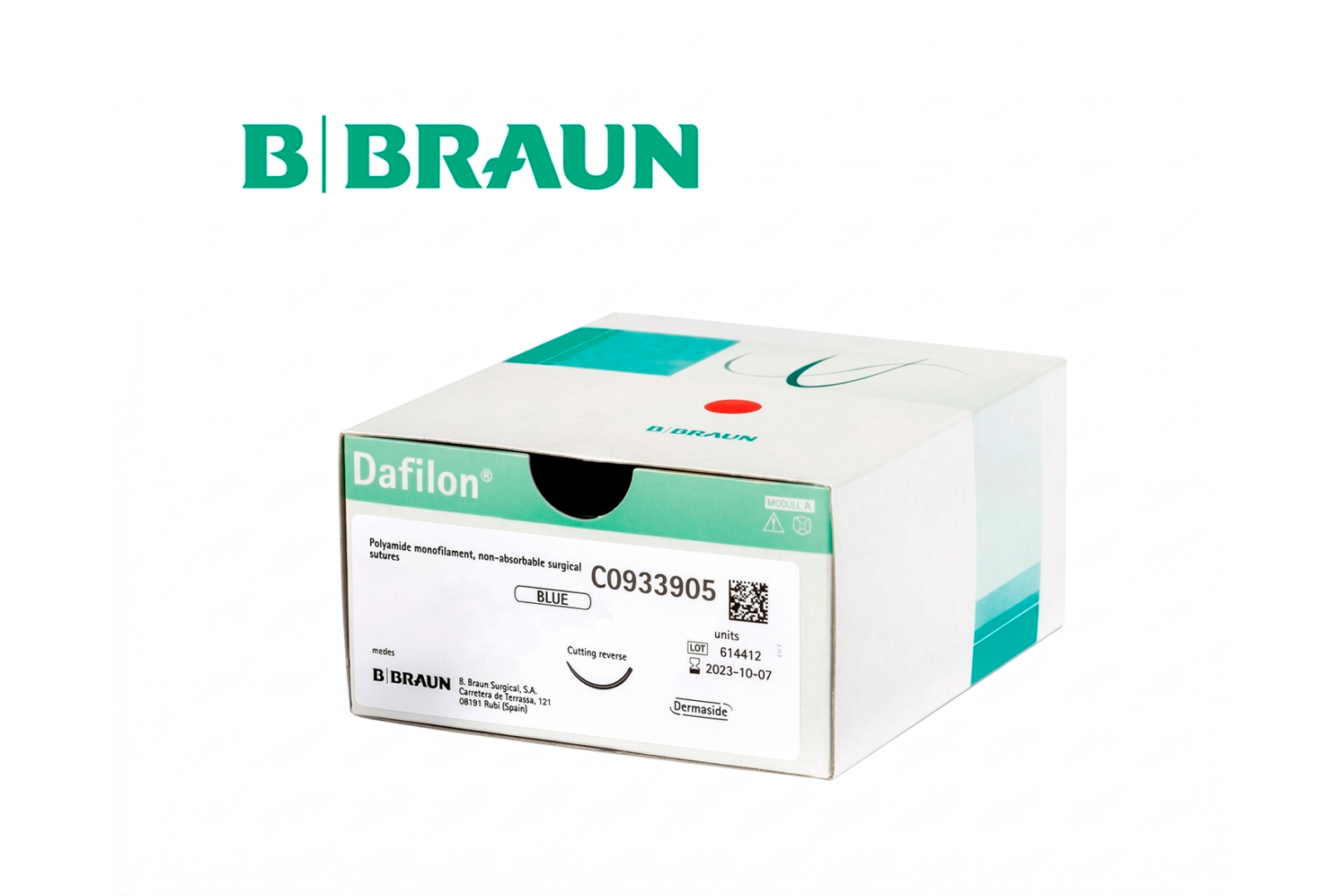 Нейлон, мононить полиамидная, 3-0 (2), ОР, 3/8, 19мм, B.BRAUN, C0935212