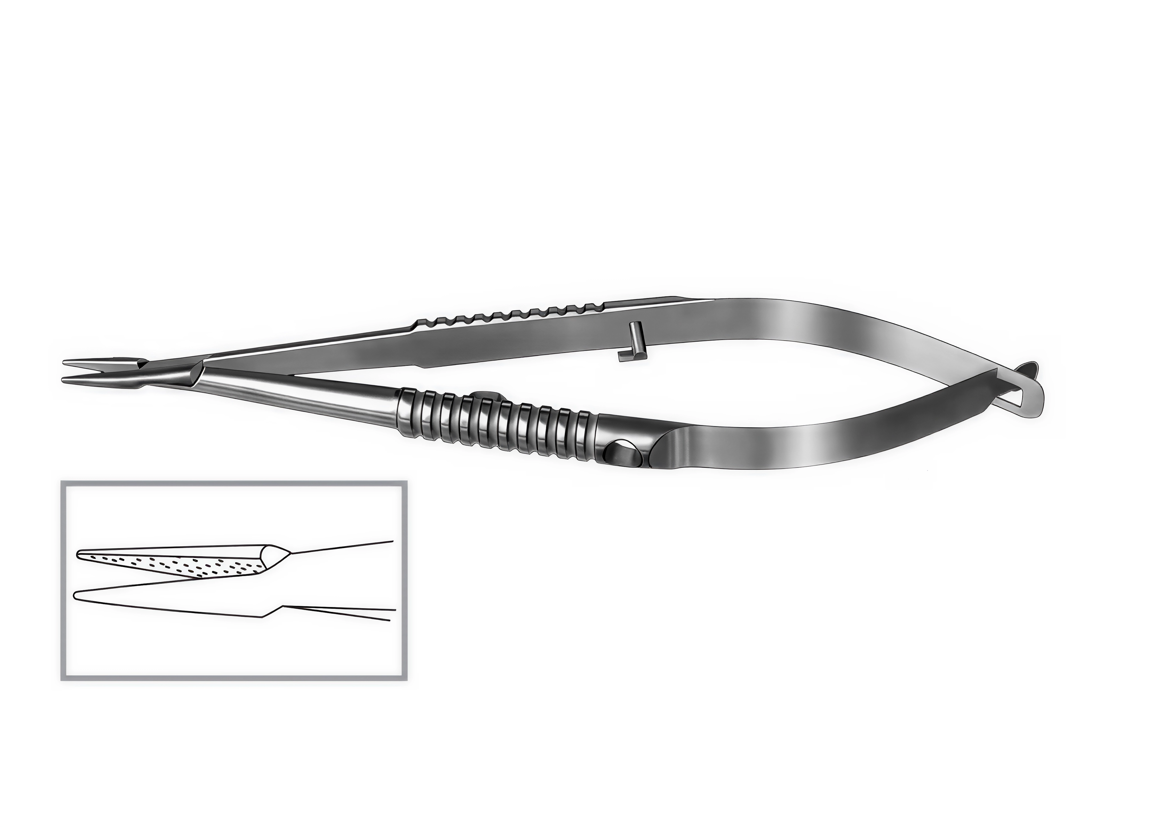 Иглодержатель по Барракеру, прямой, тонкие губки