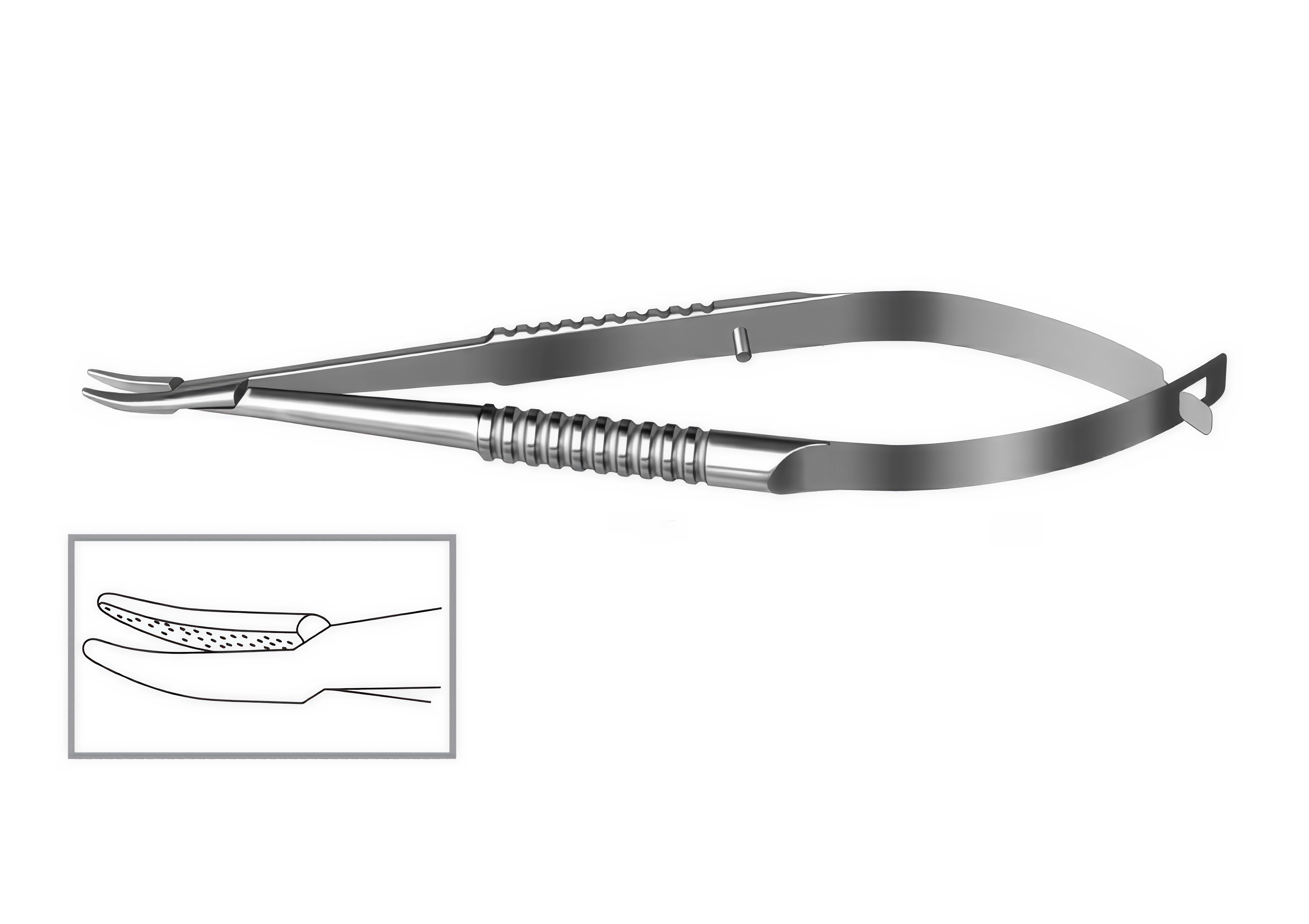 Иглодержатель по Барракеру, изогнутый, стандартные губки
