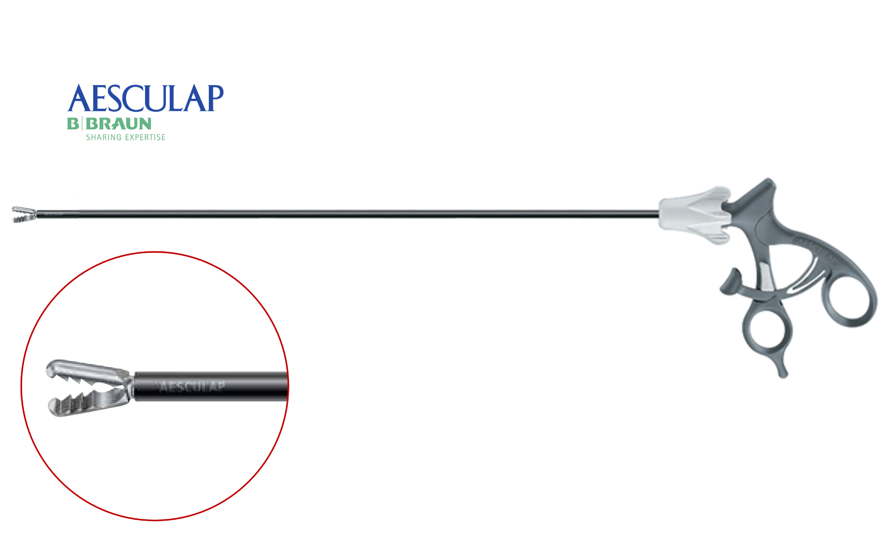 Зажим эндоскопический, D5.0мм, "Рот щуки",  AESCULAP