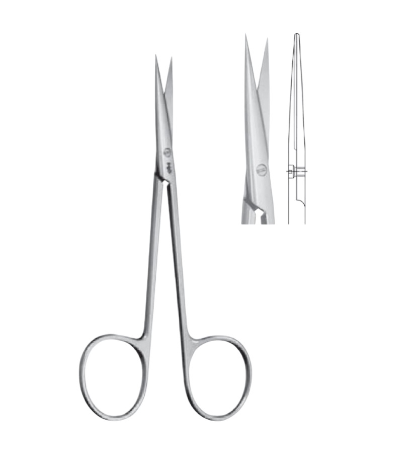 Ножницы остроконечные, прямые, 115мм, KILNER, AESCULAP