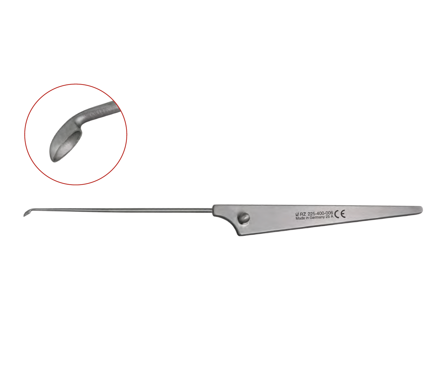 Кюретка для артроскопии, ложковидная, D3.0мм, изогнутая на 30°, острая, RZ