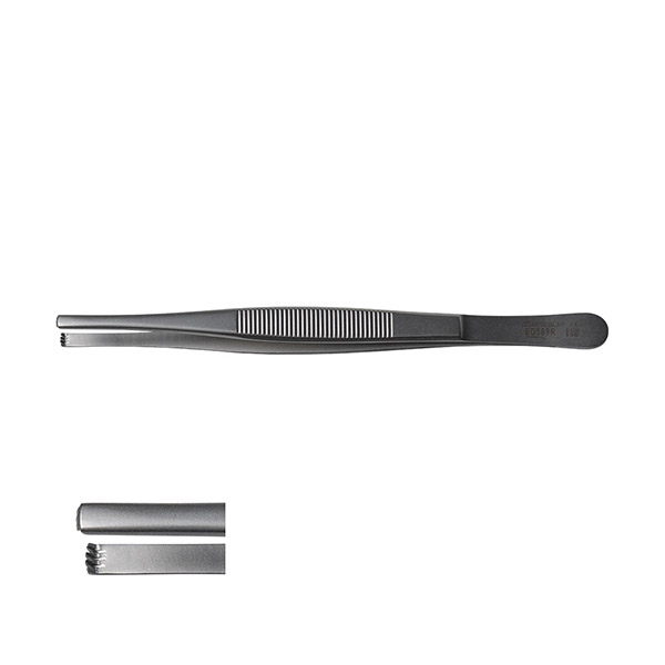 Пинцет хирургический, 160мм, 3х4 зуба, AESCULAP